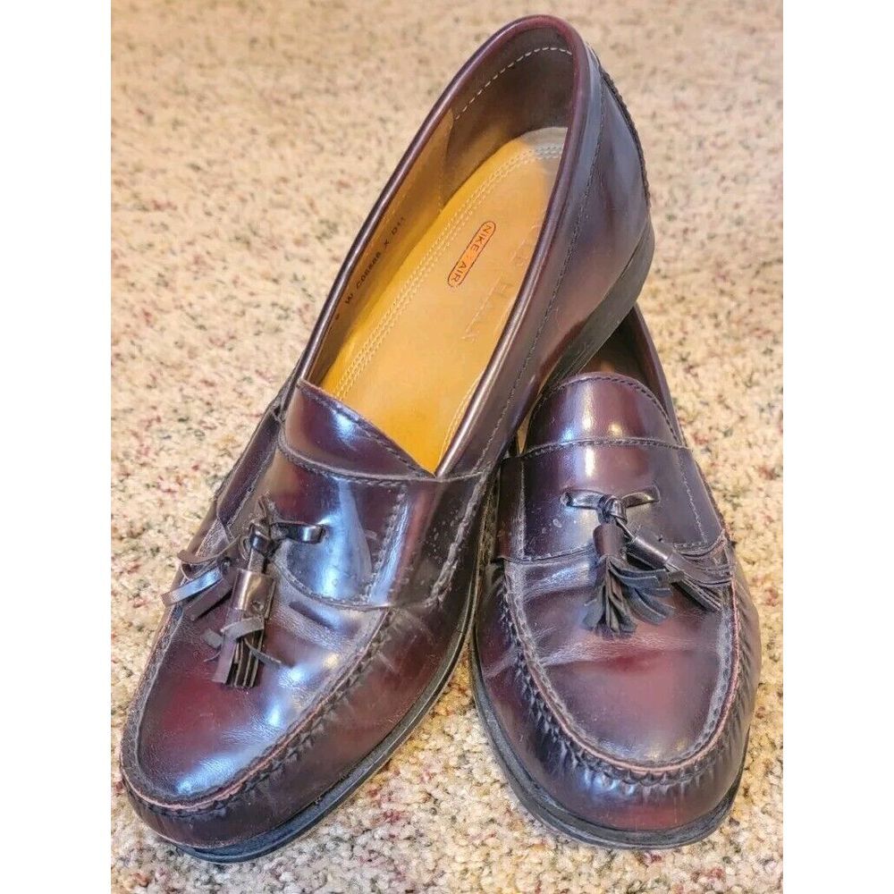 COLE HAAN NikeAir Insoles Burgundy Casual Slip On Tassel Loafers Shoes 9